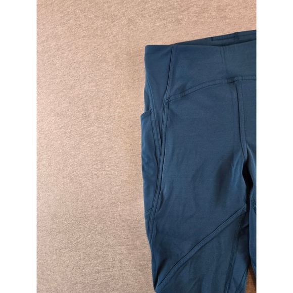Lululemon Leave The Pack Crop Leggings Womens 6 Nile Blue‎ 23" Gym Athleisure - Picture 7 of 10